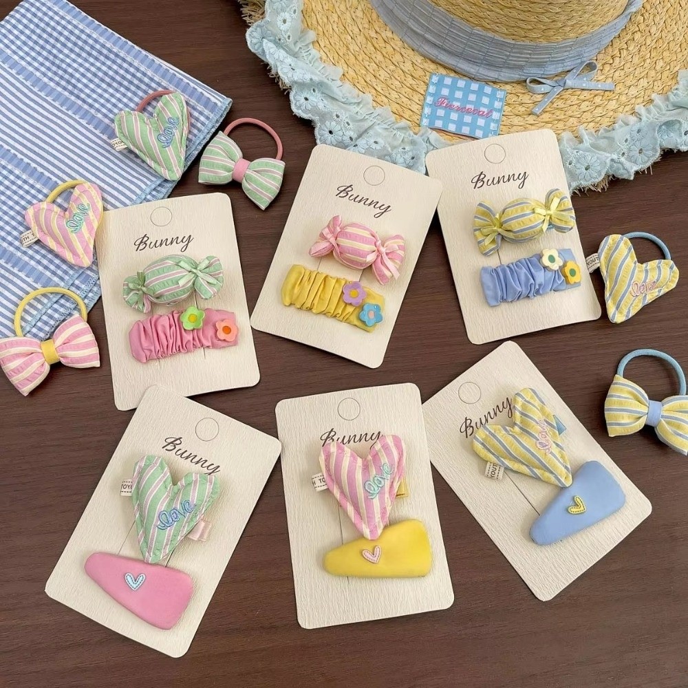 Tie Clip Set - 2 Pcs Set Striped Pattern Hairpin