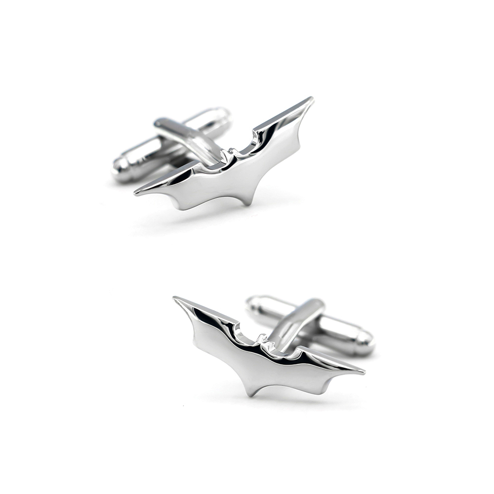 Tie Clip Set - Men's Bat Cuff Links Shinning Silver