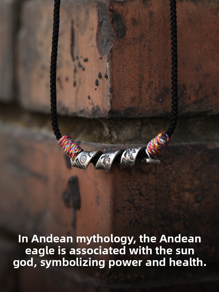 Men'S Accessories High End - Original Design Silver Necklace 'Andes Spirit'