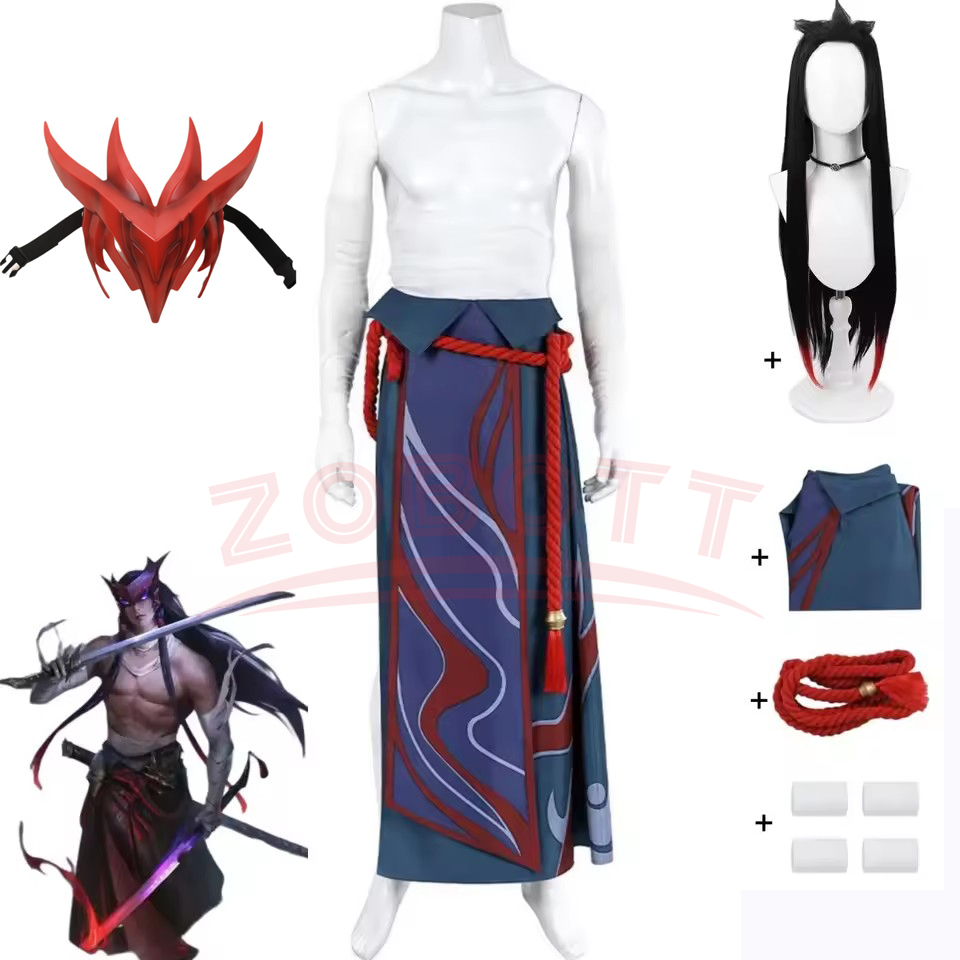 Men Accessories Kit - Game LOL Unforgotten Yone Cosplay Costume