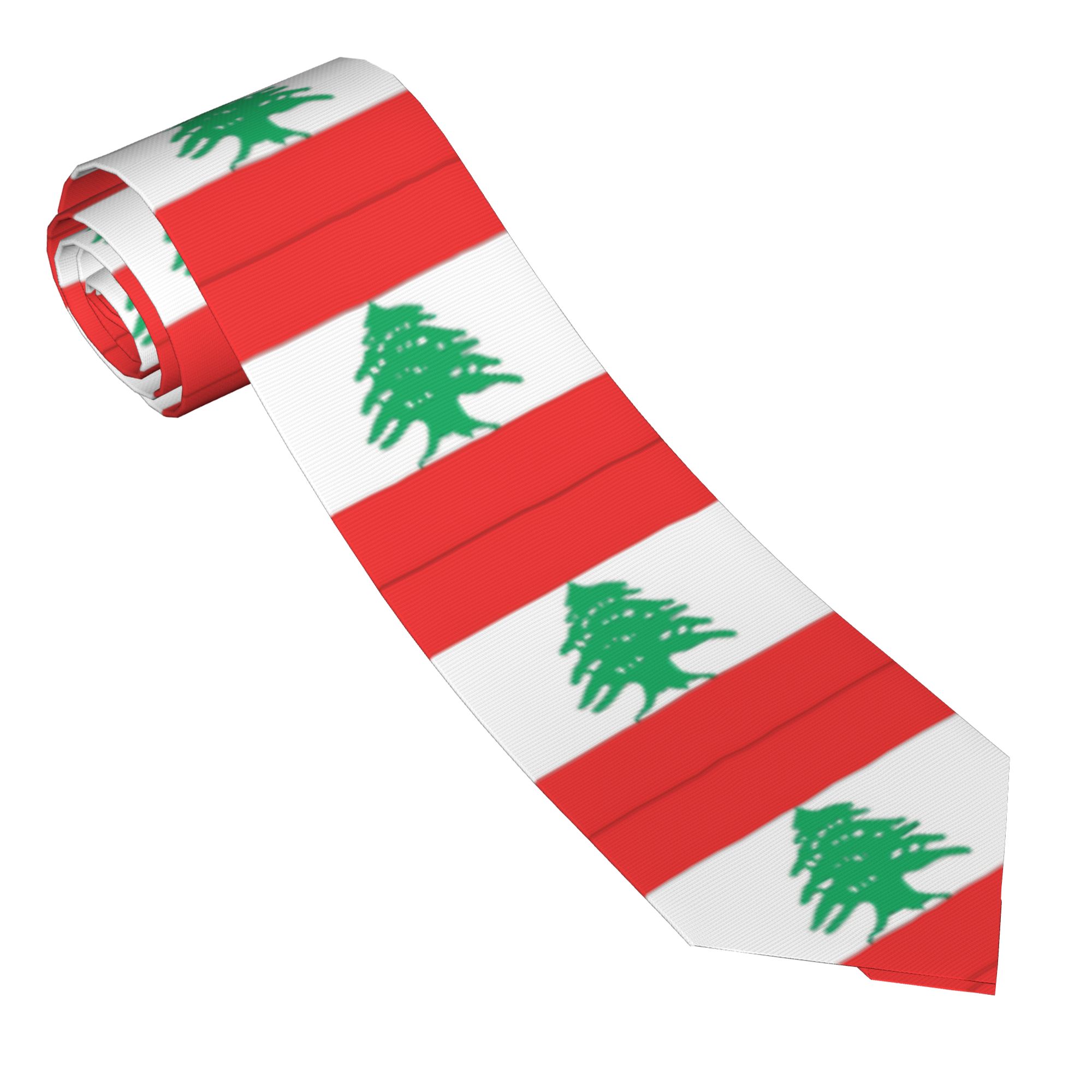 Lebanon Flag  Tie  Wedding Nec - Men Accessories Lebanon review and price
