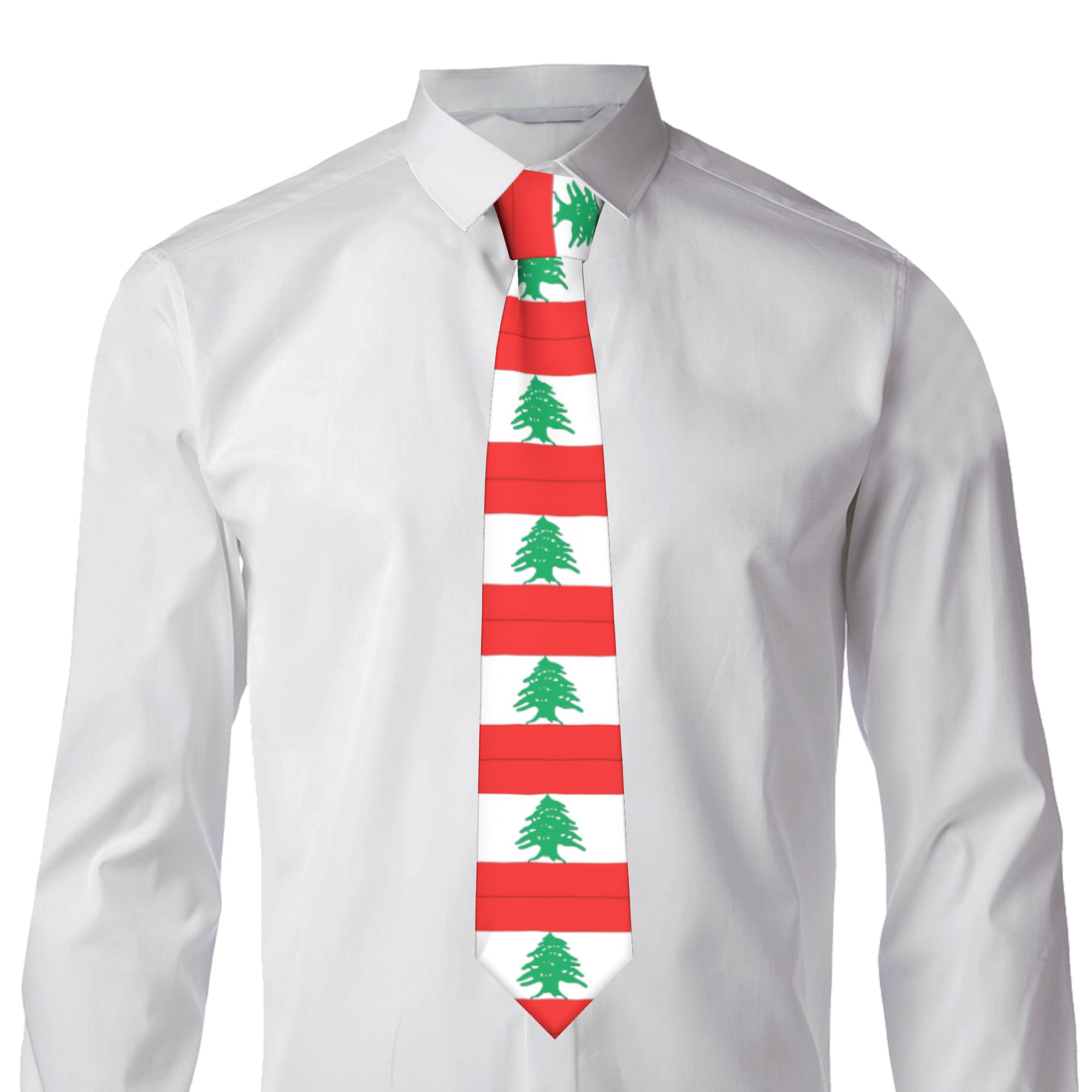 Lebanon Flag  Tie  Wedding Nec - Men Accessories Lebanon review and price