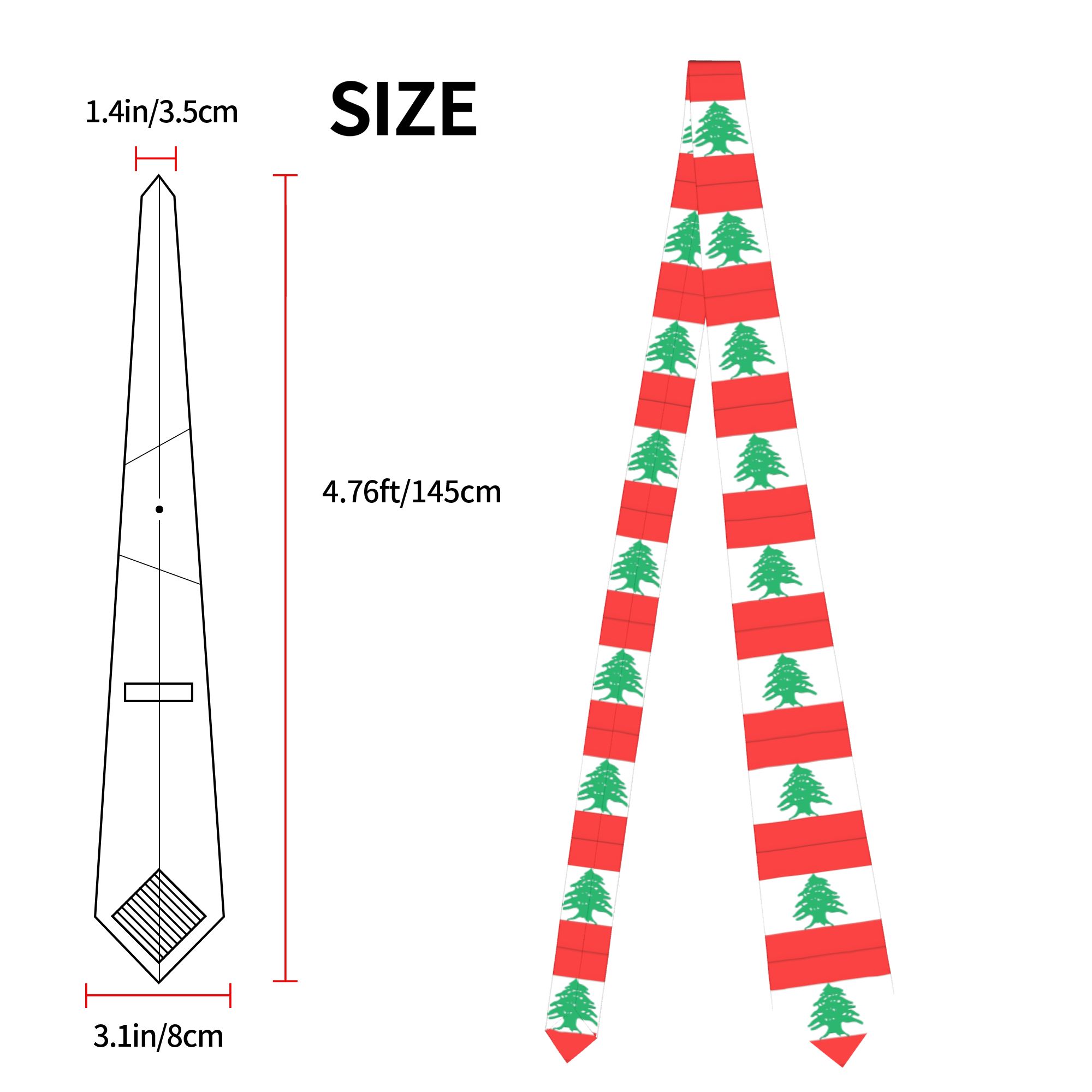 Lebanon Flag  Tie  Wedding Nec - Men Accessories Lebanon review and price