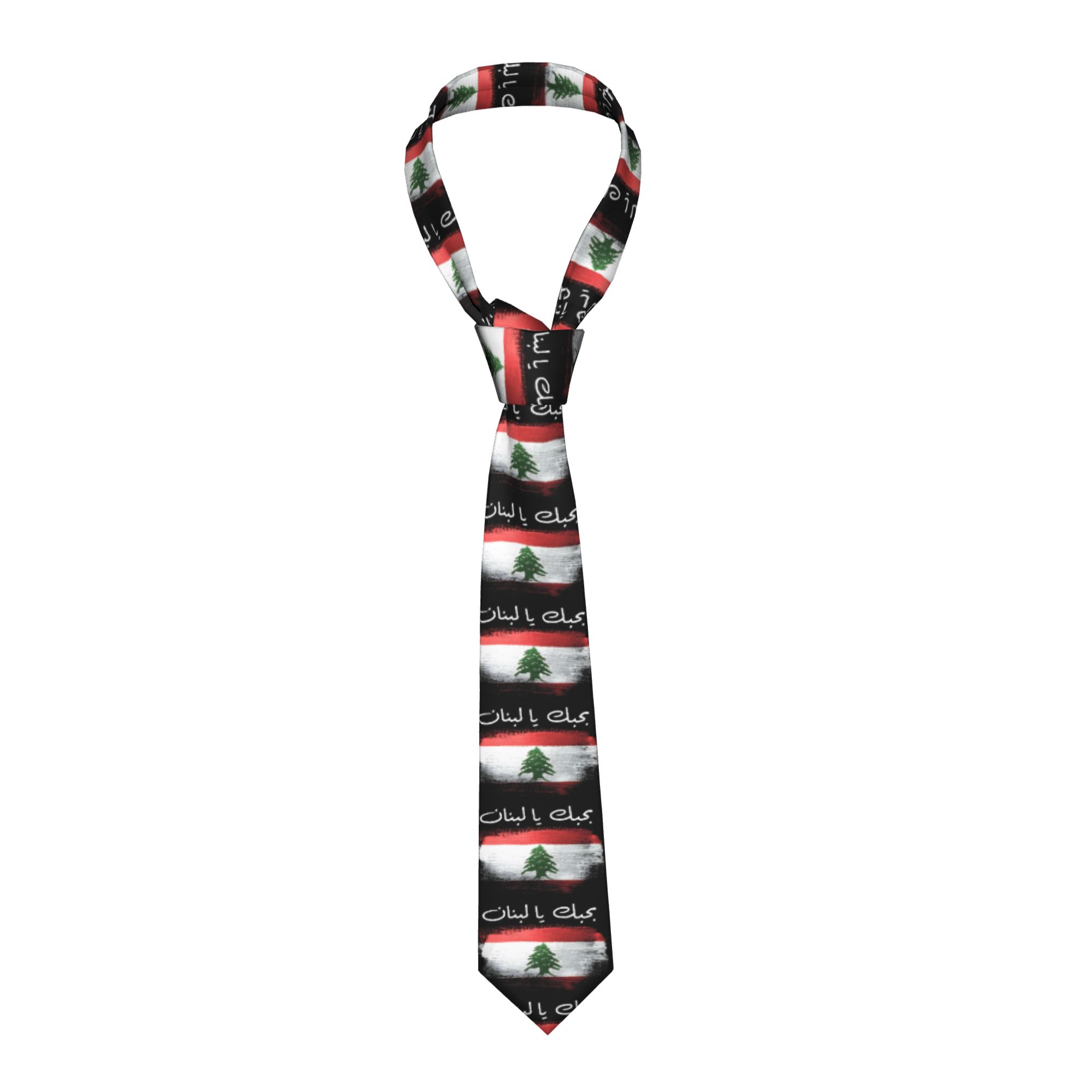 Flag of Lebanon Tie  Retro Cas - Men Accessories Lebanon review and price