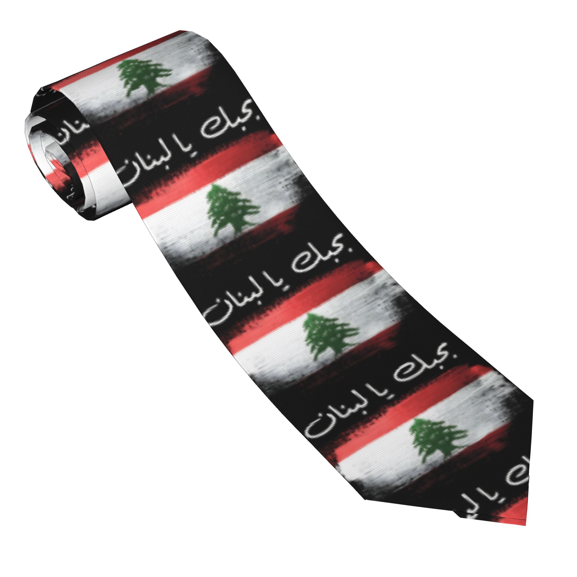 Flag of Lebanon Tie  Retro Cas - Men Accessories Lebanon review and price