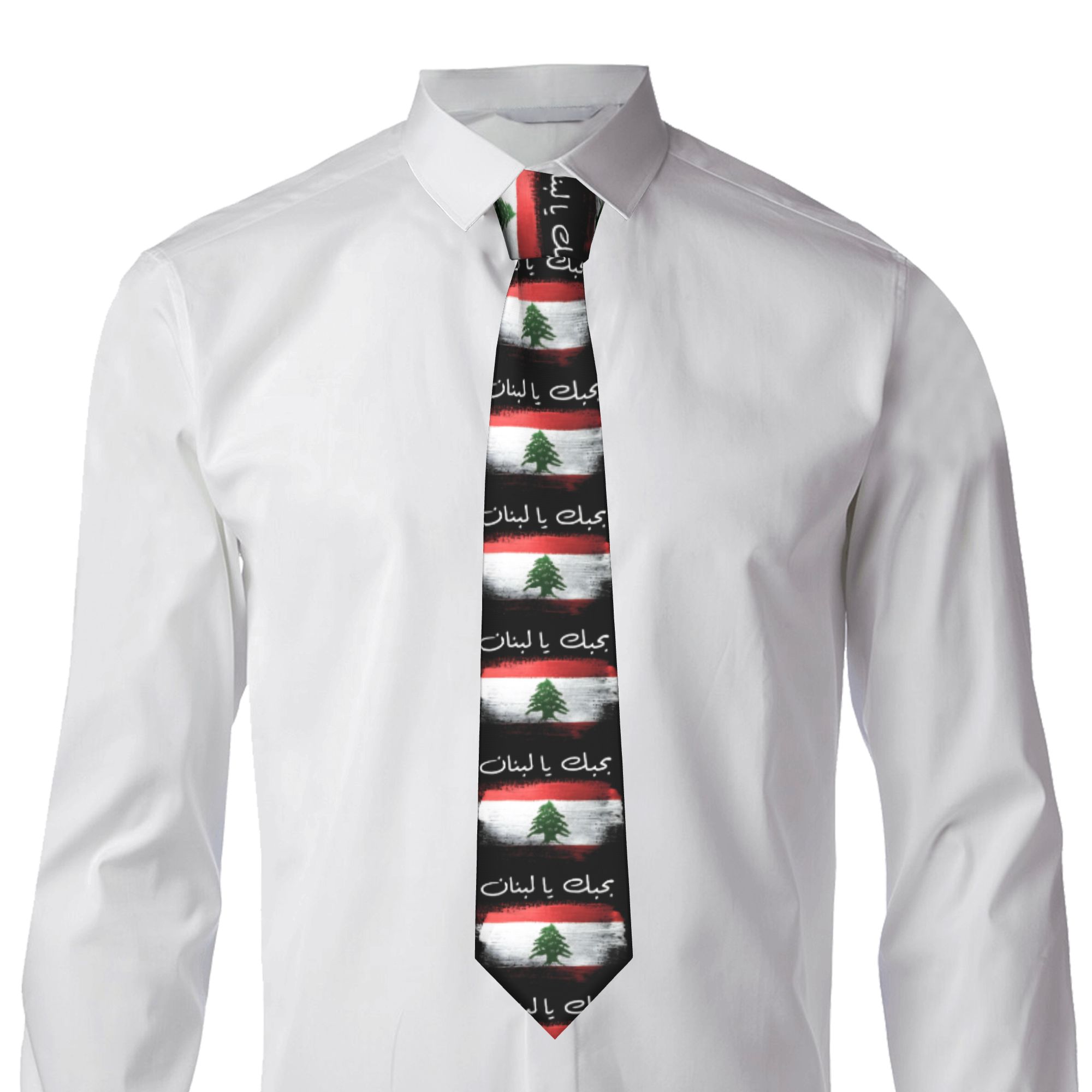 Flag of Lebanon Tie  Retro Cas - Men Accessories Lebanon review and price