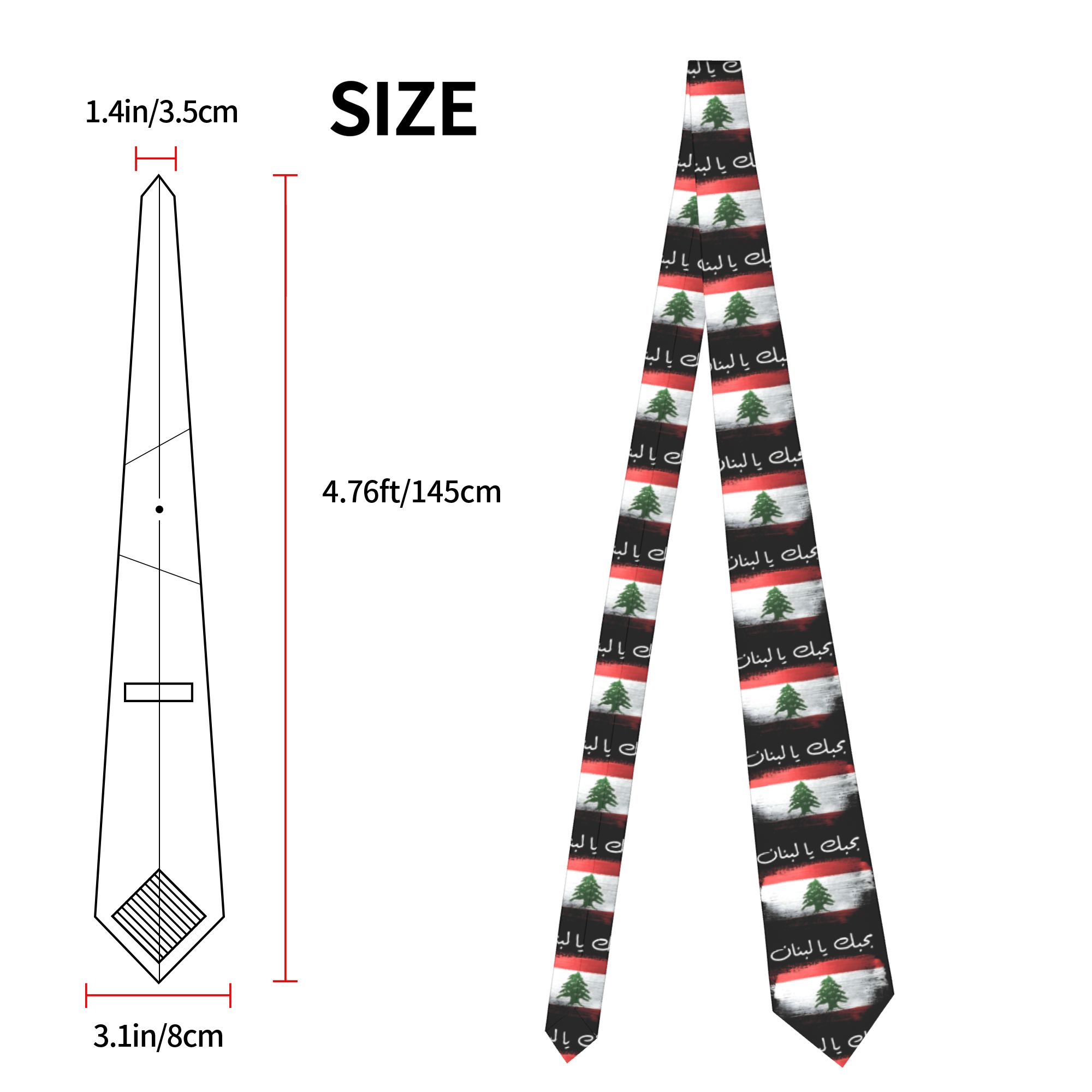 Flag of Lebanon Tie  Retro Cas - Men Accessories Lebanon review and price