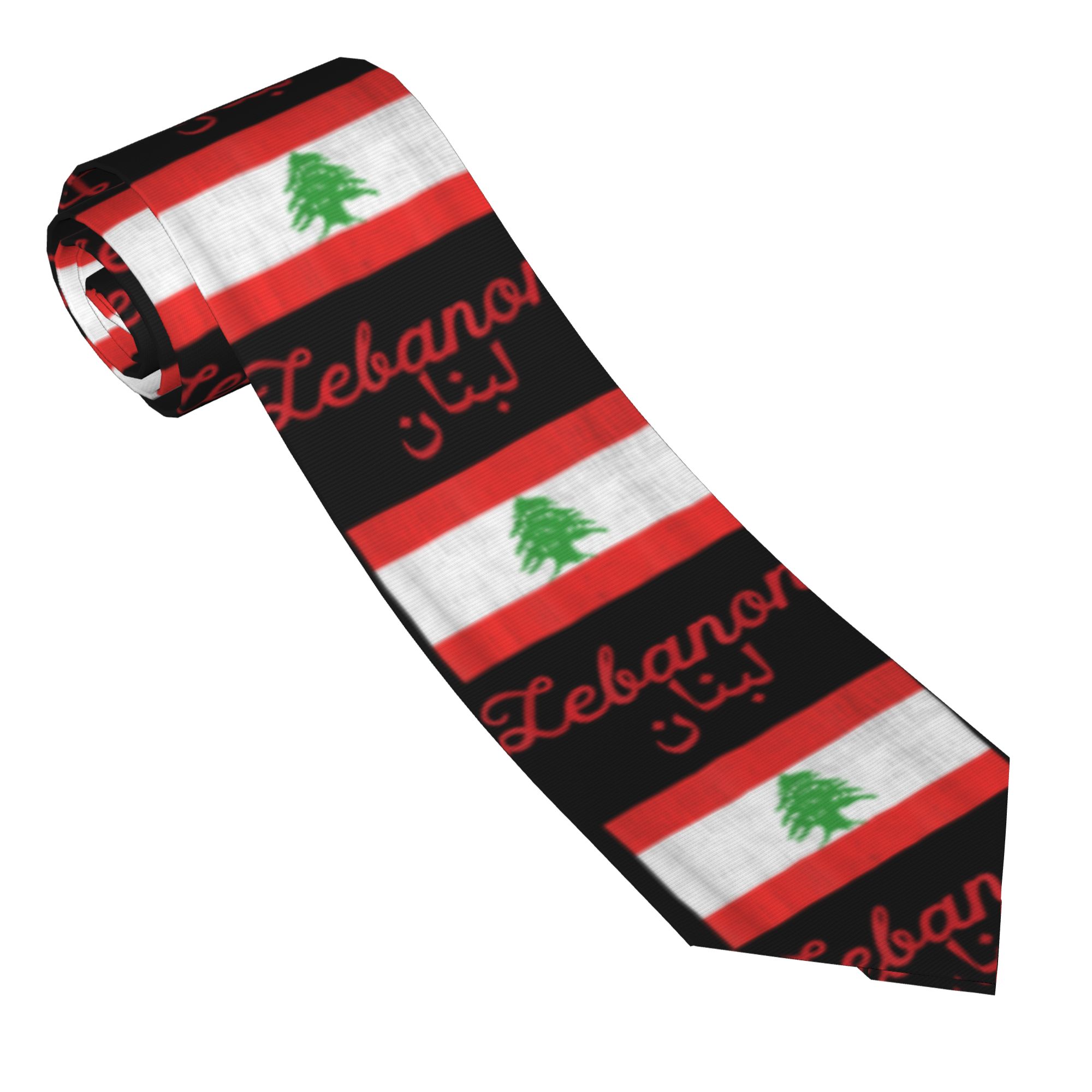 Lebanon Flag Tie  Retro Casual - Men Accessories Lebanon review and price