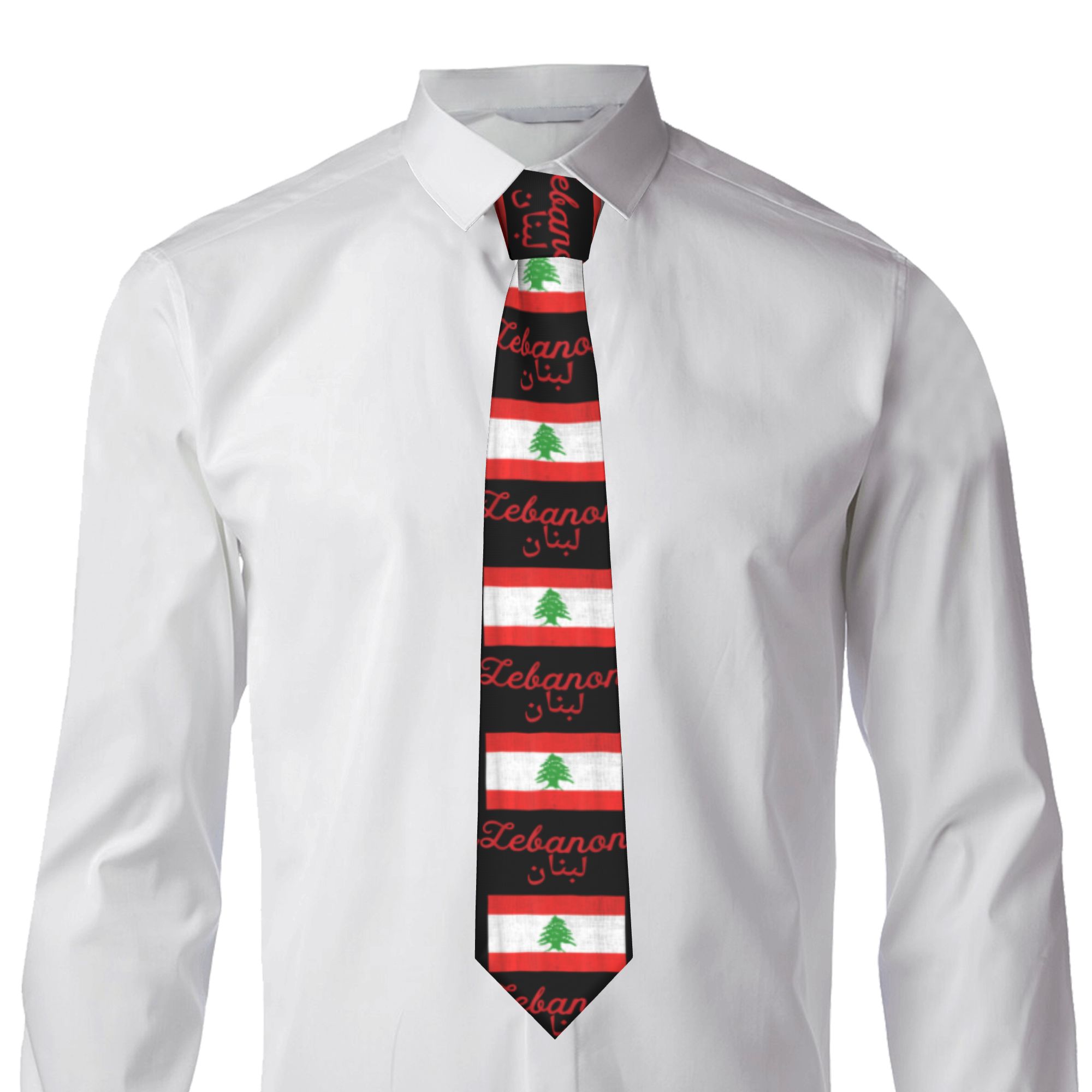 Lebanon Flag Tie  Retro Casual - Men Accessories Lebanon review and price