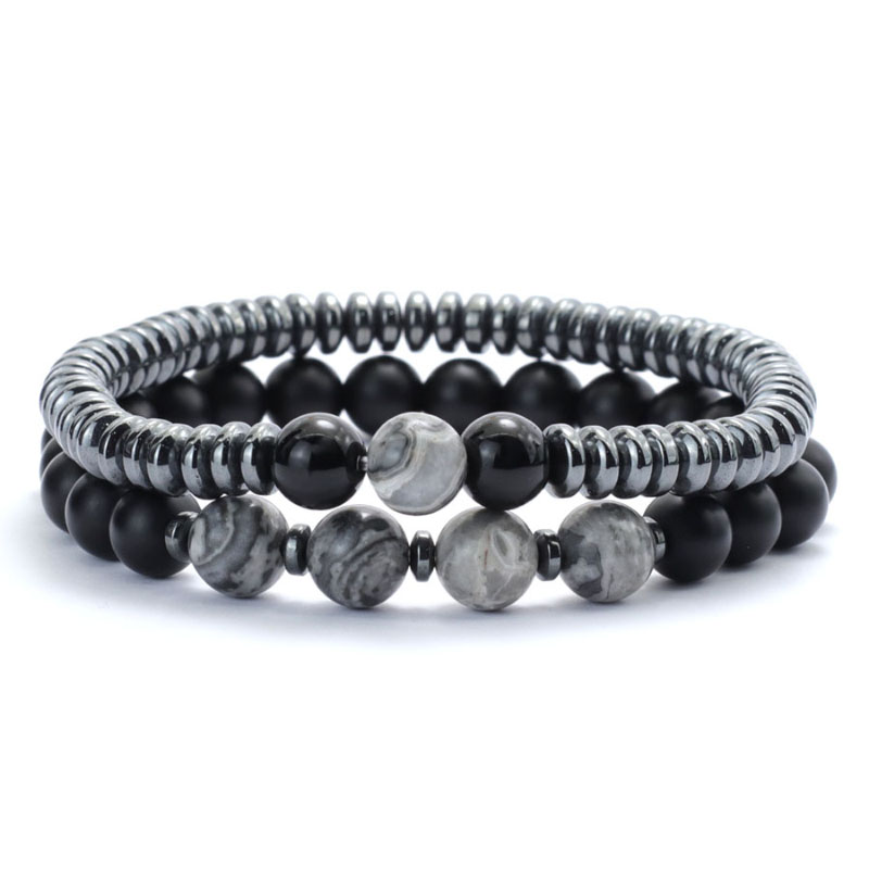 Stylish 2Pcs Men Bracelet Set  - Men'S Yoga Accessories review and price