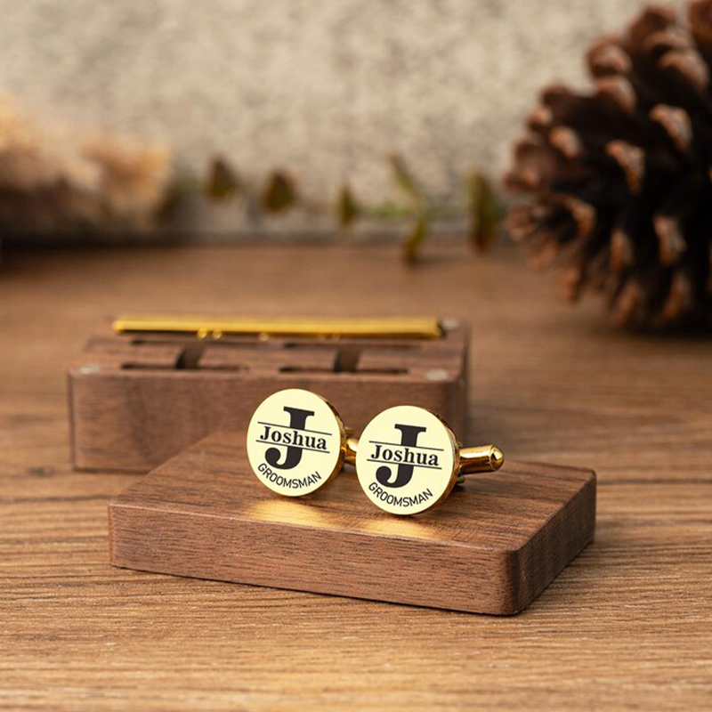 Personalized Groomsmen Cufflin - Tie Clip Set review and price