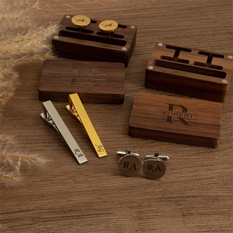 Personalized Groomsmen Cufflin - Tie Clip Set review and price