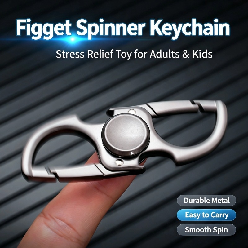 Metal Fidget Spinner Carabiner - Keychain Multi Tool review and price
