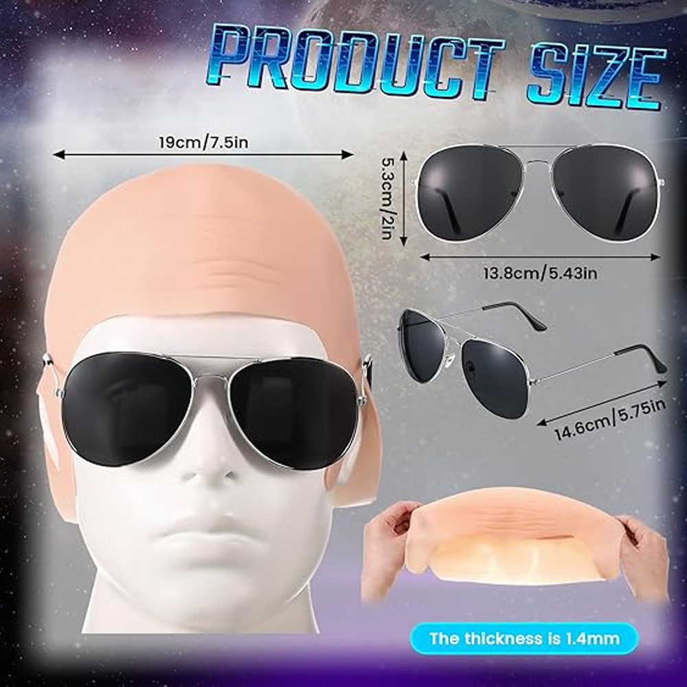 4 Pcs Bald Caps Set Makeup Bal - Men Accessories Kit review and price