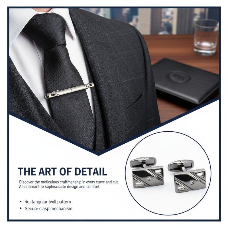 Luxury Alloy Tie Clip and Cuff - Tie Clip Set review and price