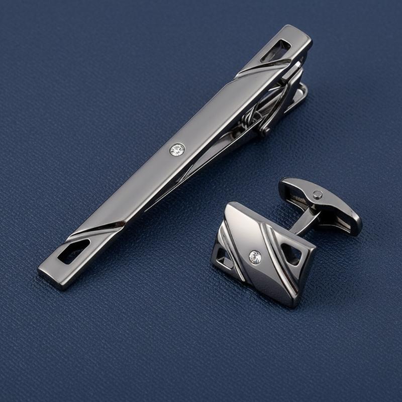 Luxury Alloy Tie Clip and Cuff - Tie Clip Set review and price
