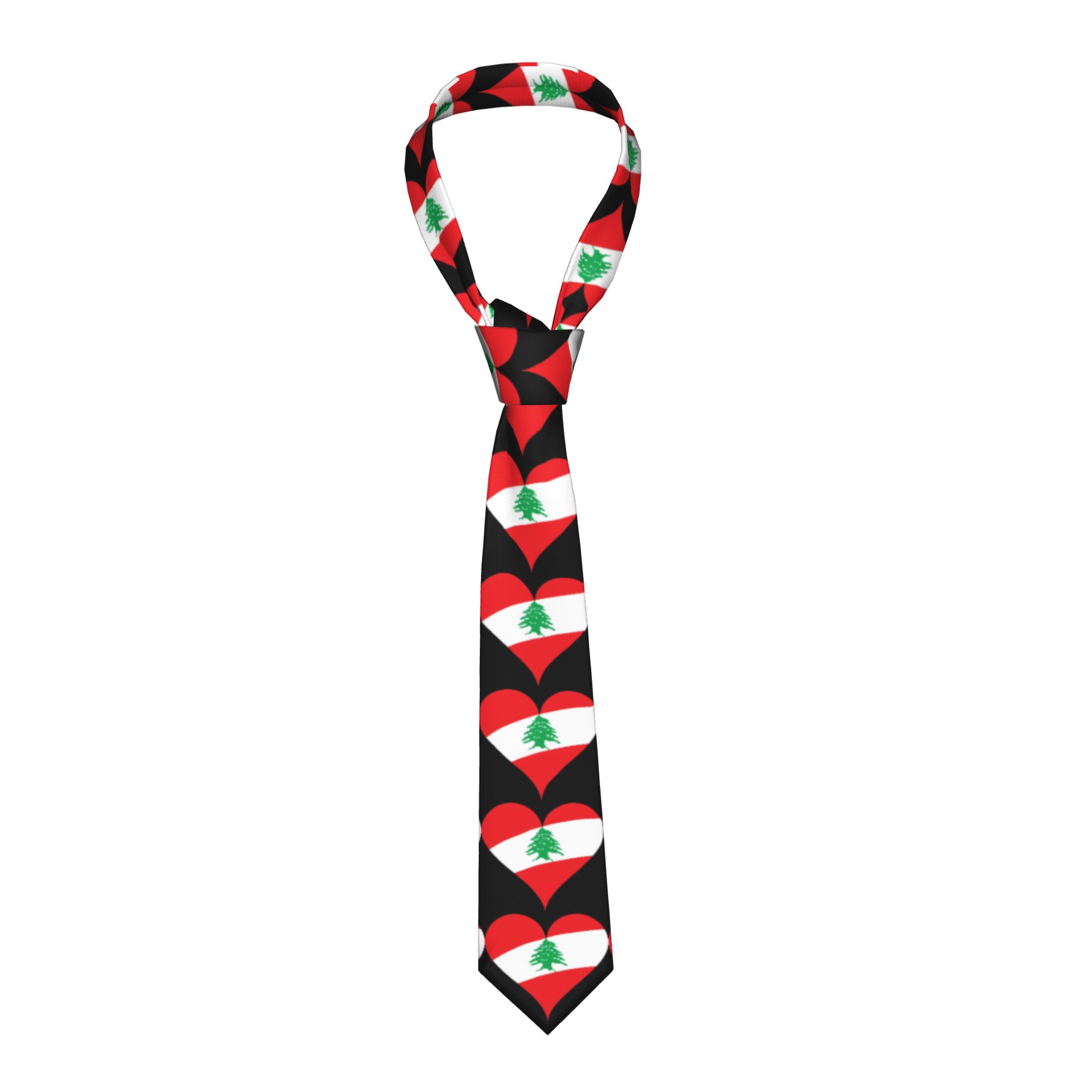 Lebanon Flag Heart  Tie  Weddi - Men Accessories Lebanon review and price