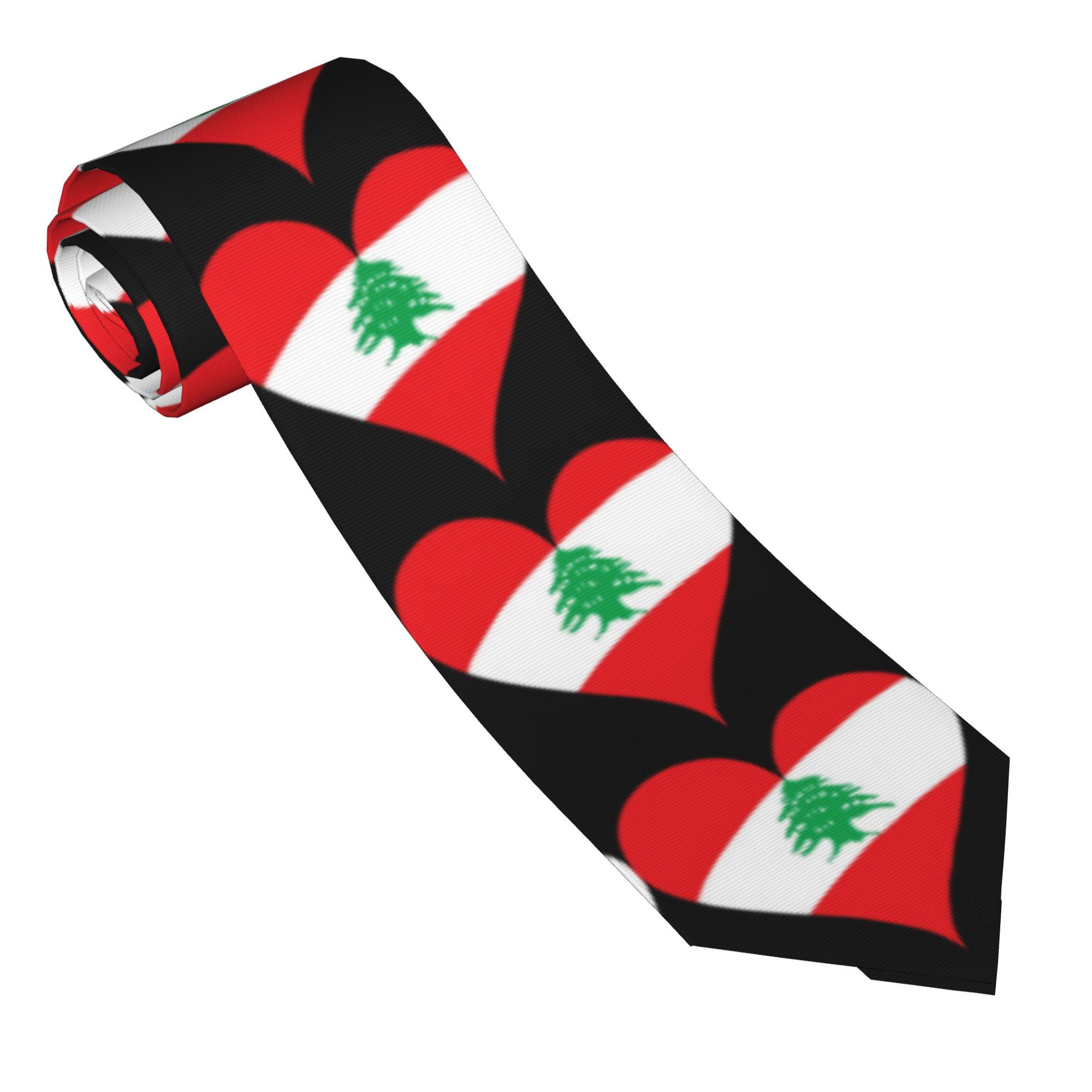Lebanon Flag Heart  Tie  Weddi - Men Accessories Lebanon review and price
