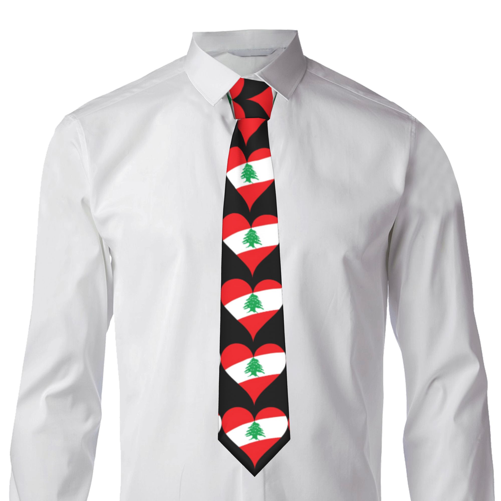 Lebanon Flag Heart  Tie  Weddi - Men Accessories Lebanon review and price