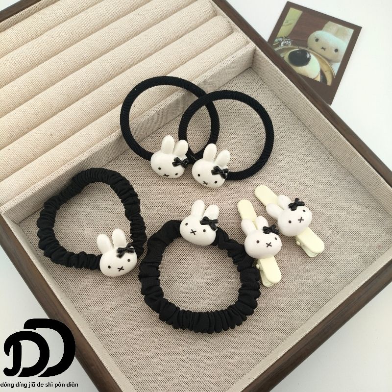 Cute Miffy Bunny Bow Hair Tie, - Tie Clip Set review and price