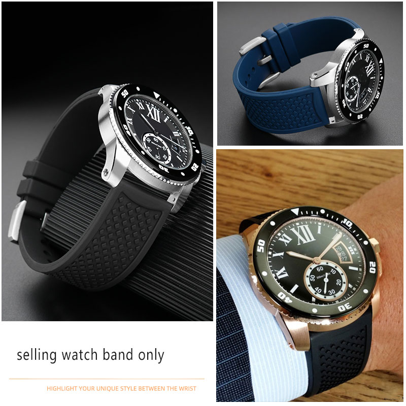 23mm 24mm Fluororubber Watchba - Men'S Accessories Cartier review and price