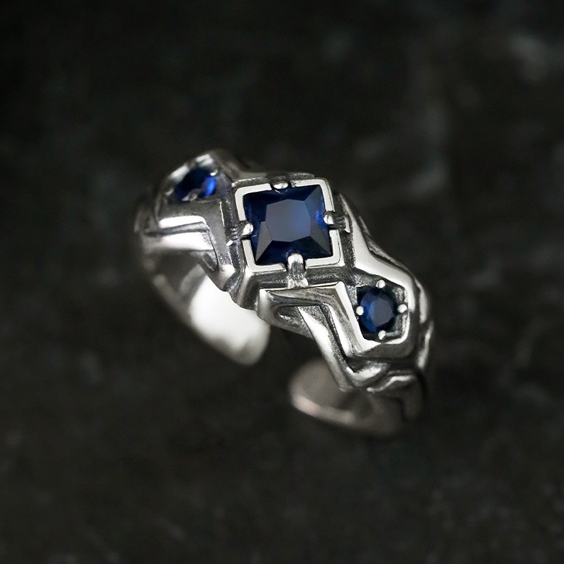 New retro blue zircon ring for - Men'S Accessories High End review and price
