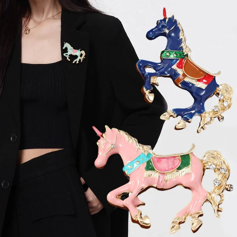 Vintage Enamel Horse Brooches  - Men Accessories Bouquet review and price