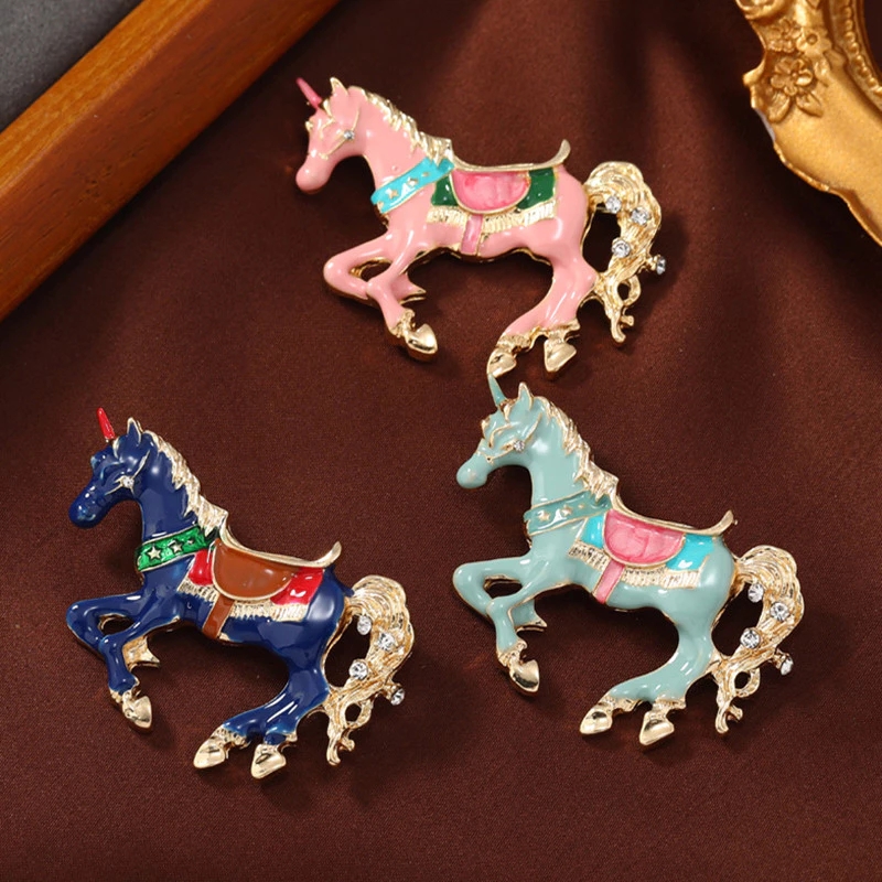 Vintage Enamel Horse Brooches  - Men Accessories Bouquet review and price