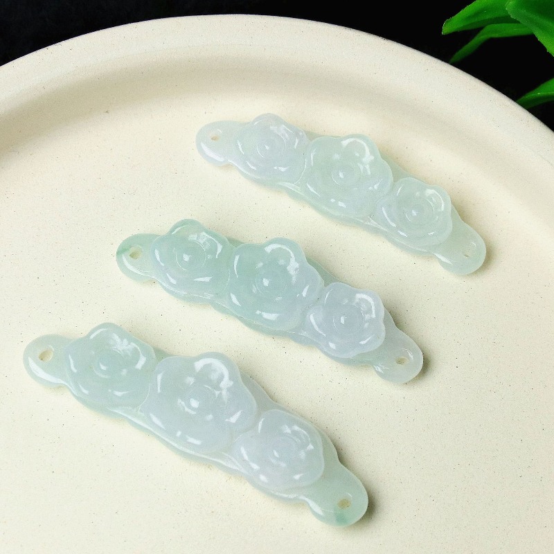 1pc Natural Jadeite Emerald Fl - Men'S Accessories And Jewelry review and price