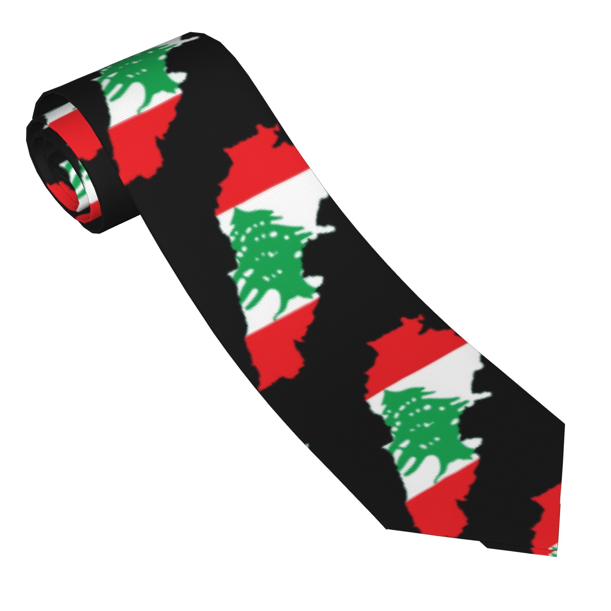 Lebanon Flag Map  Tie  Custom  - Men Accessories Lebanon review and price