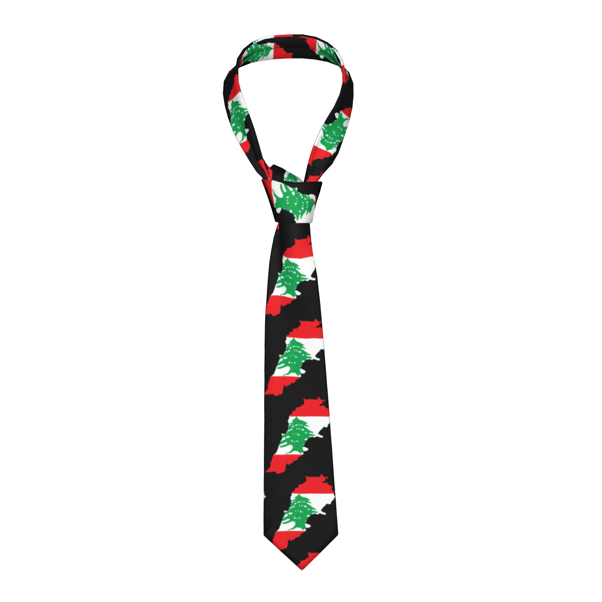 Lebanon Flag Map  Tie  Custom  - Men Accessories Lebanon review and price