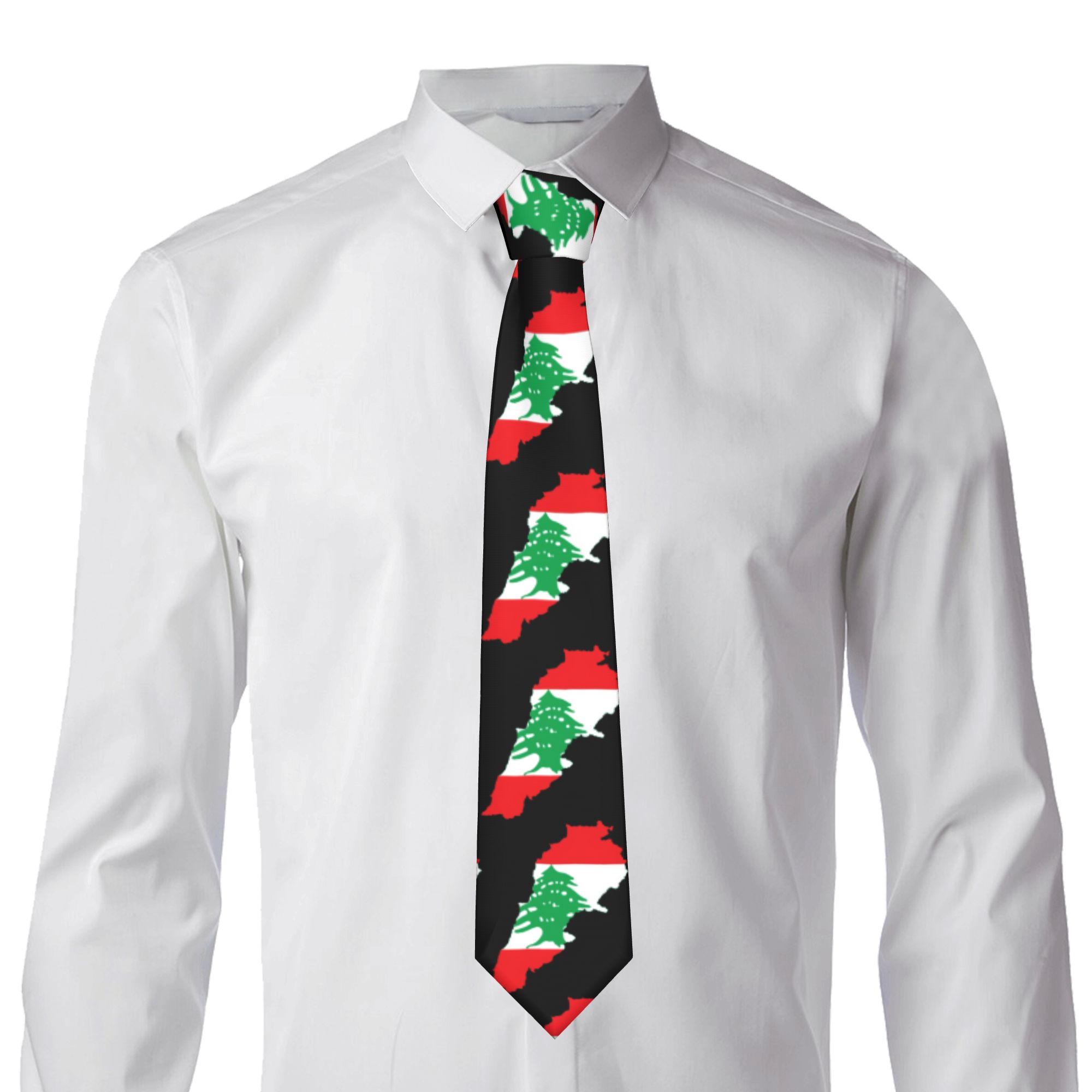 Lebanon Flag Map  Tie  Custom  - Men Accessories Lebanon review and price