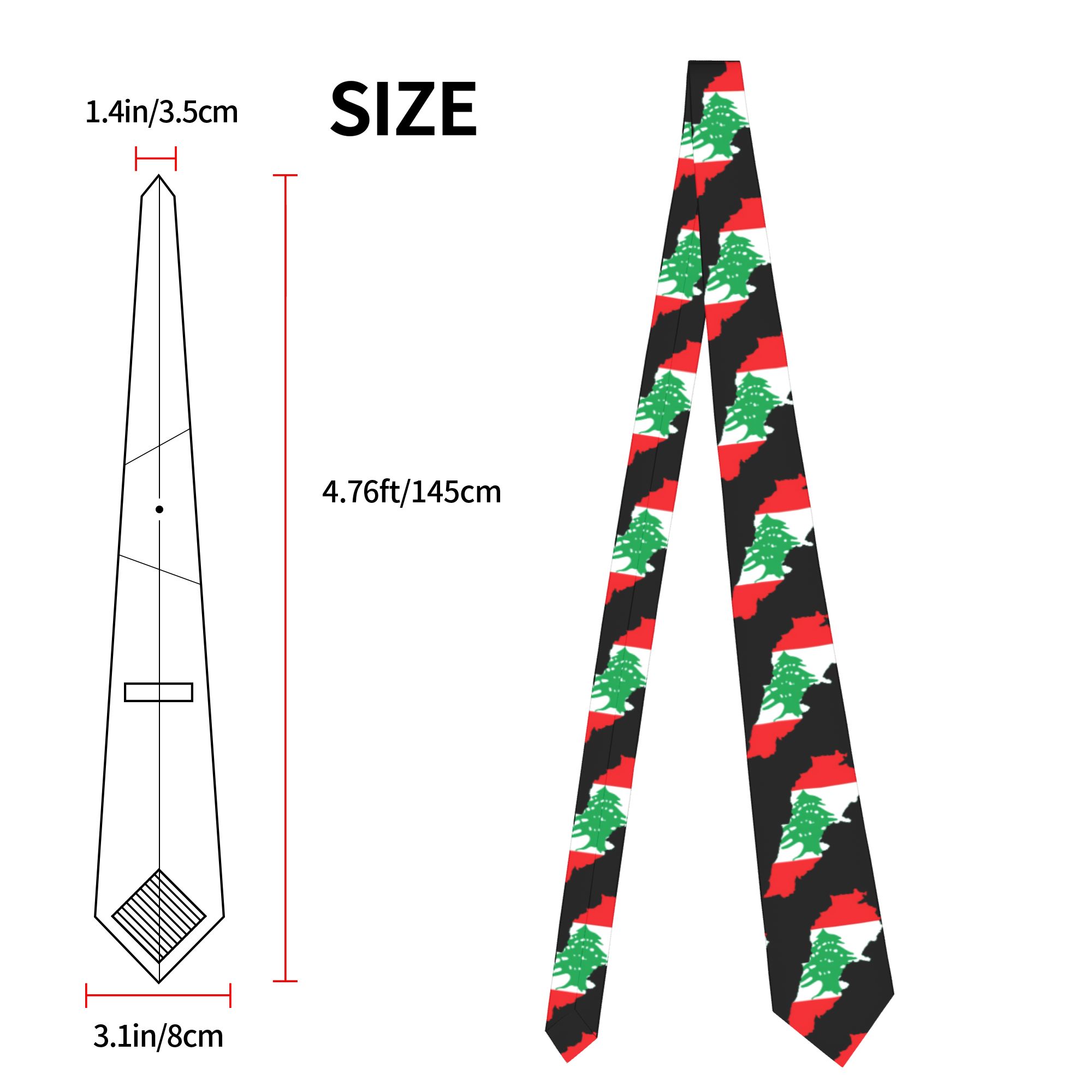 Lebanon Flag Map  Tie  Custom  - Men Accessories Lebanon review and price