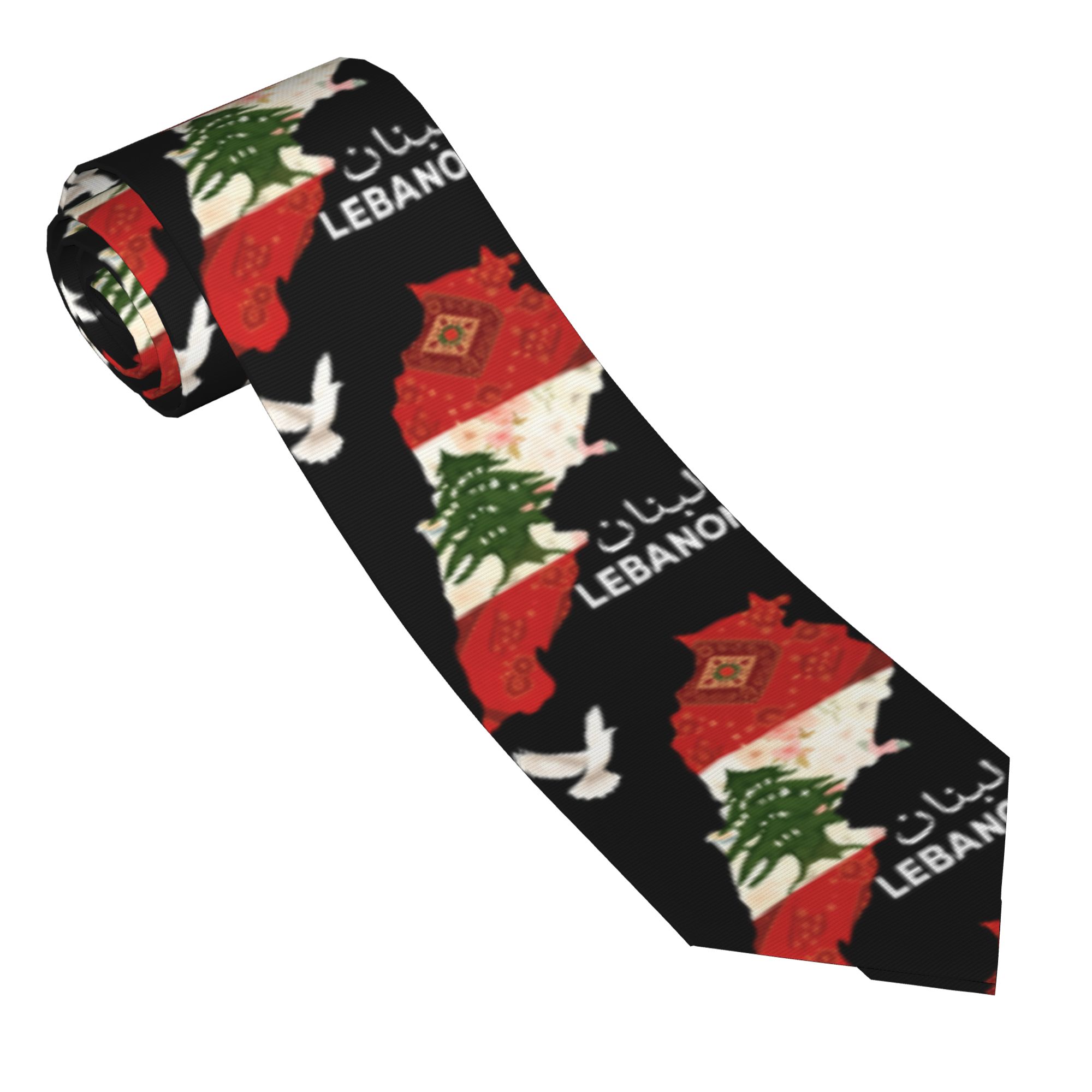 Mens Tie Lebanon Flag Tree Map - Men Accessories Lebanon review and price