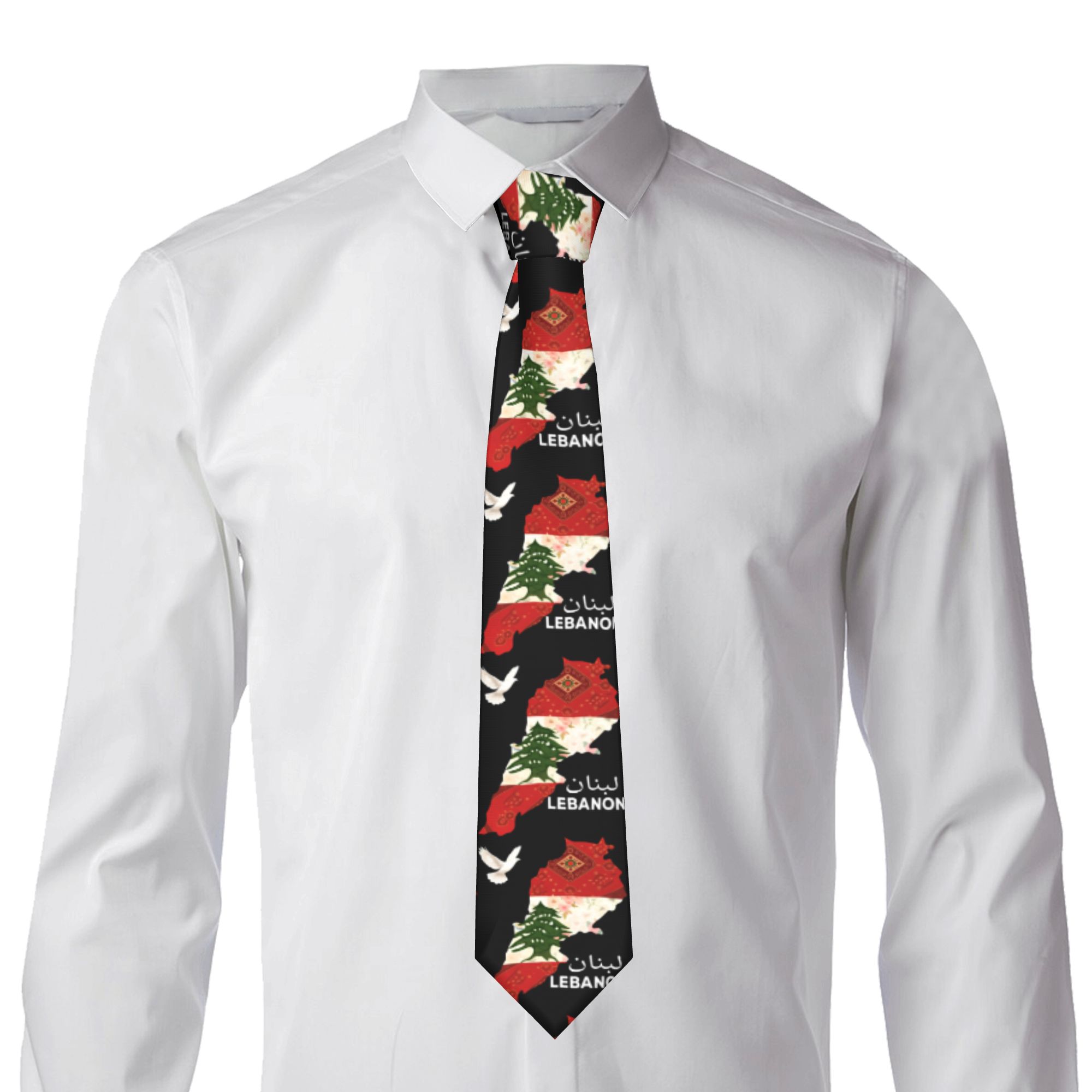 Mens Tie Lebanon Flag Tree Map - Men Accessories Lebanon review and price