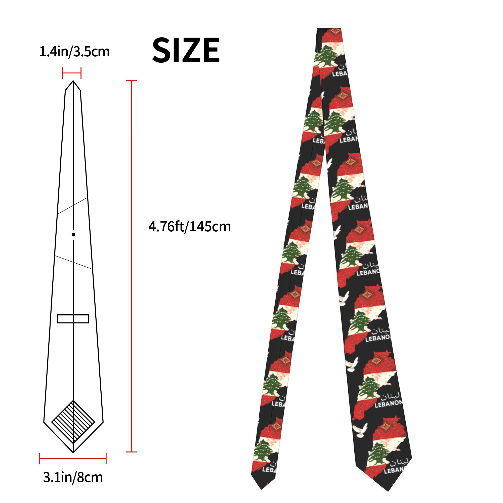 Mens Tie Lebanon Flag Tree Map - Men Accessories Lebanon review and price