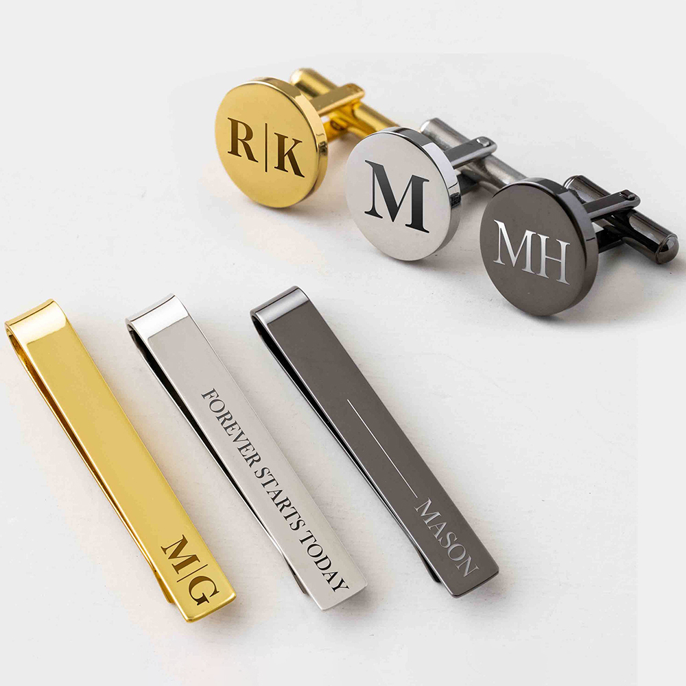 Custom Metal Cufflinks Tie Cli - Tie Clip Set review and price