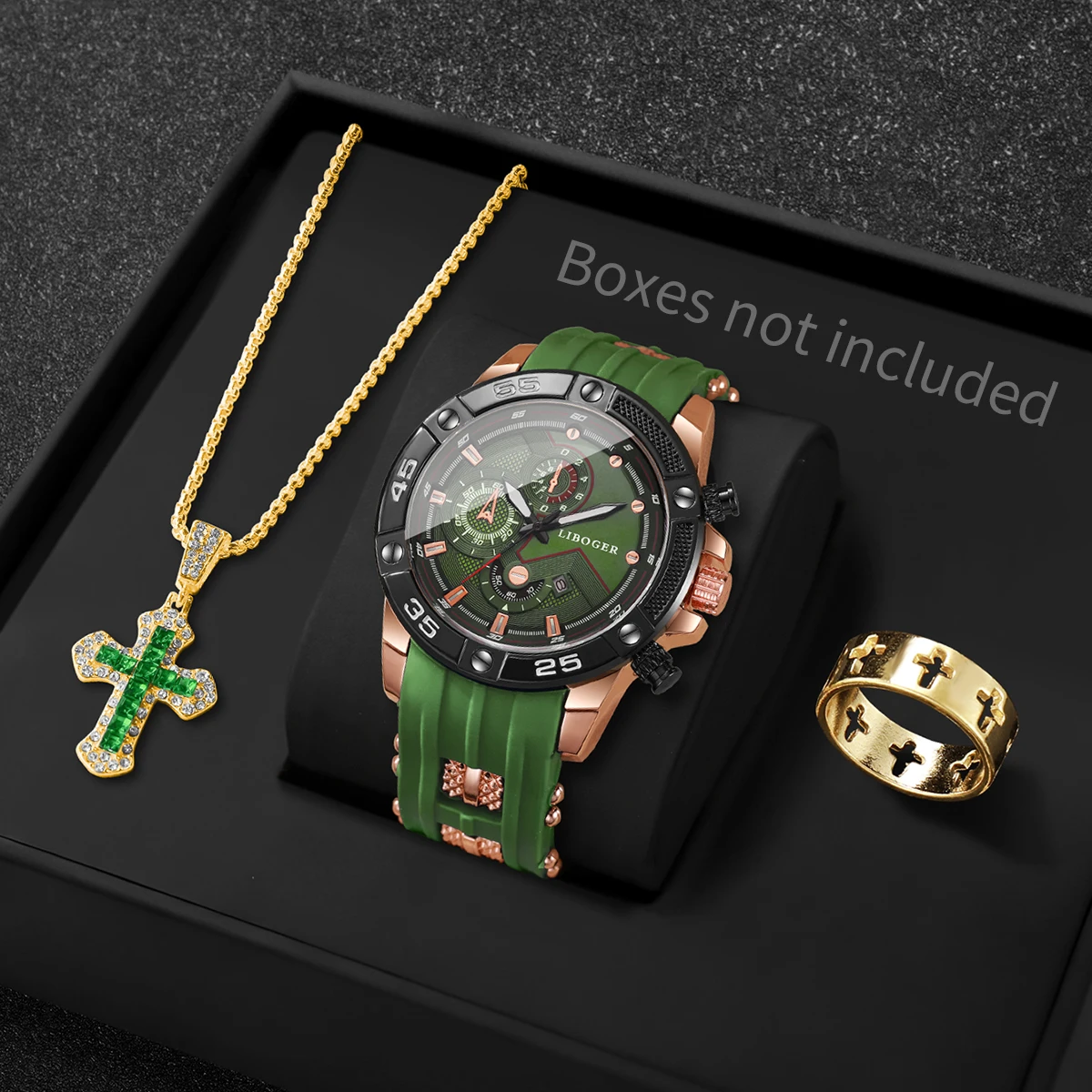 3PCS Fashion Male Sports Watch - Men Accessories Gadgets review and price