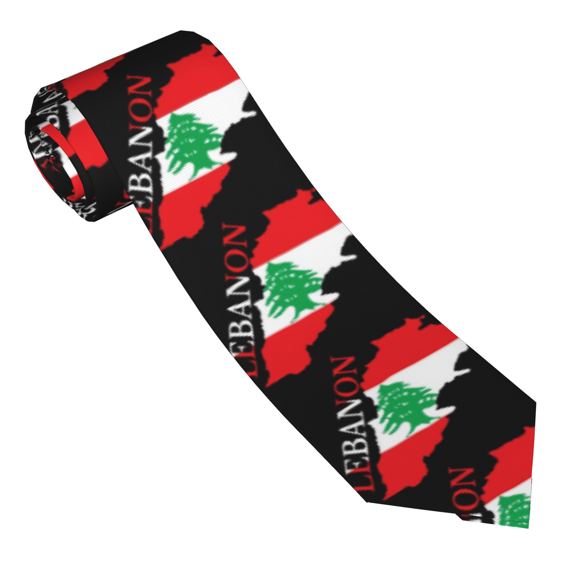 Lebanon Flag Map  Tie  Cosplay - Men Accessories Lebanon review and price