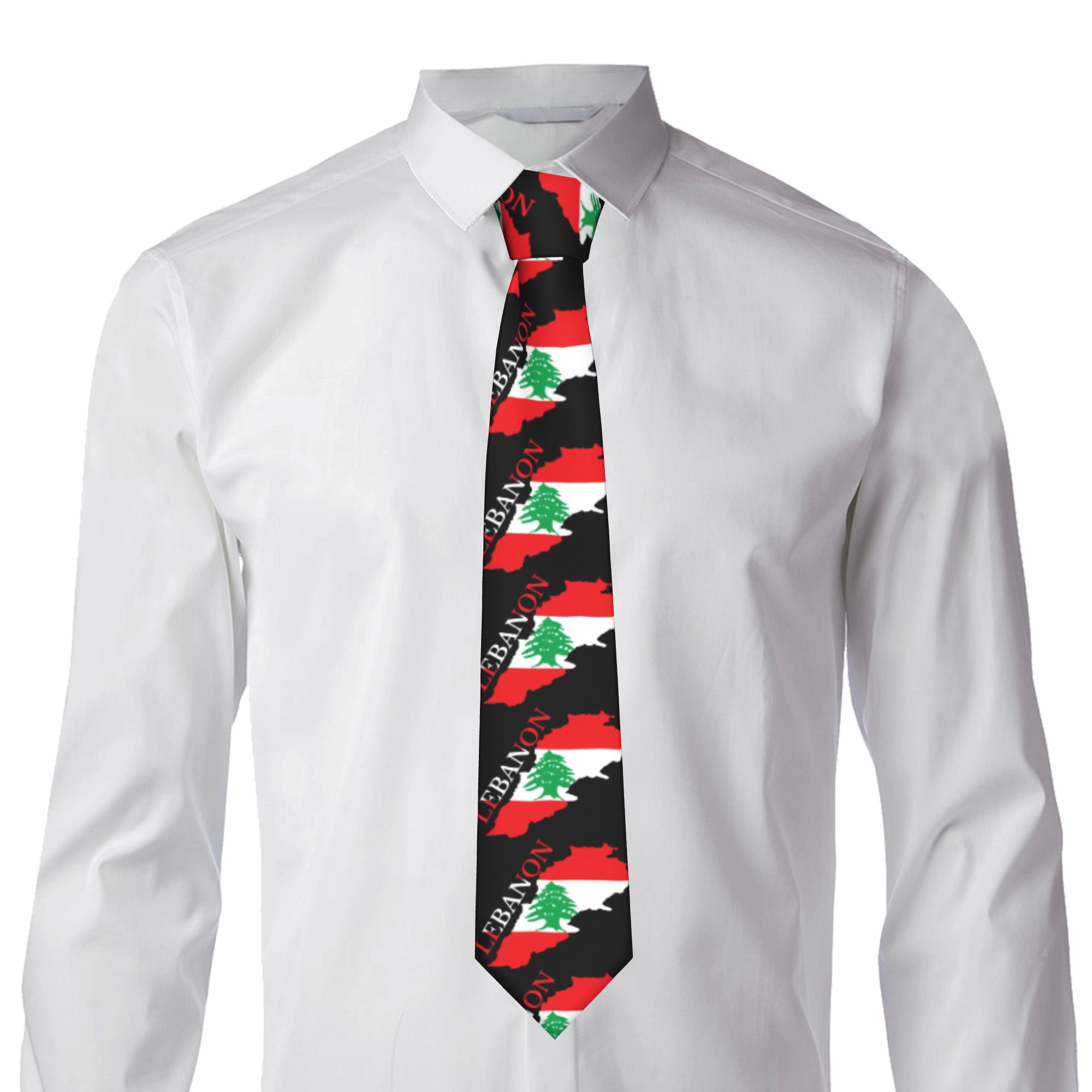 Lebanon Flag Map  Tie  Cosplay - Men Accessories Lebanon review and price
