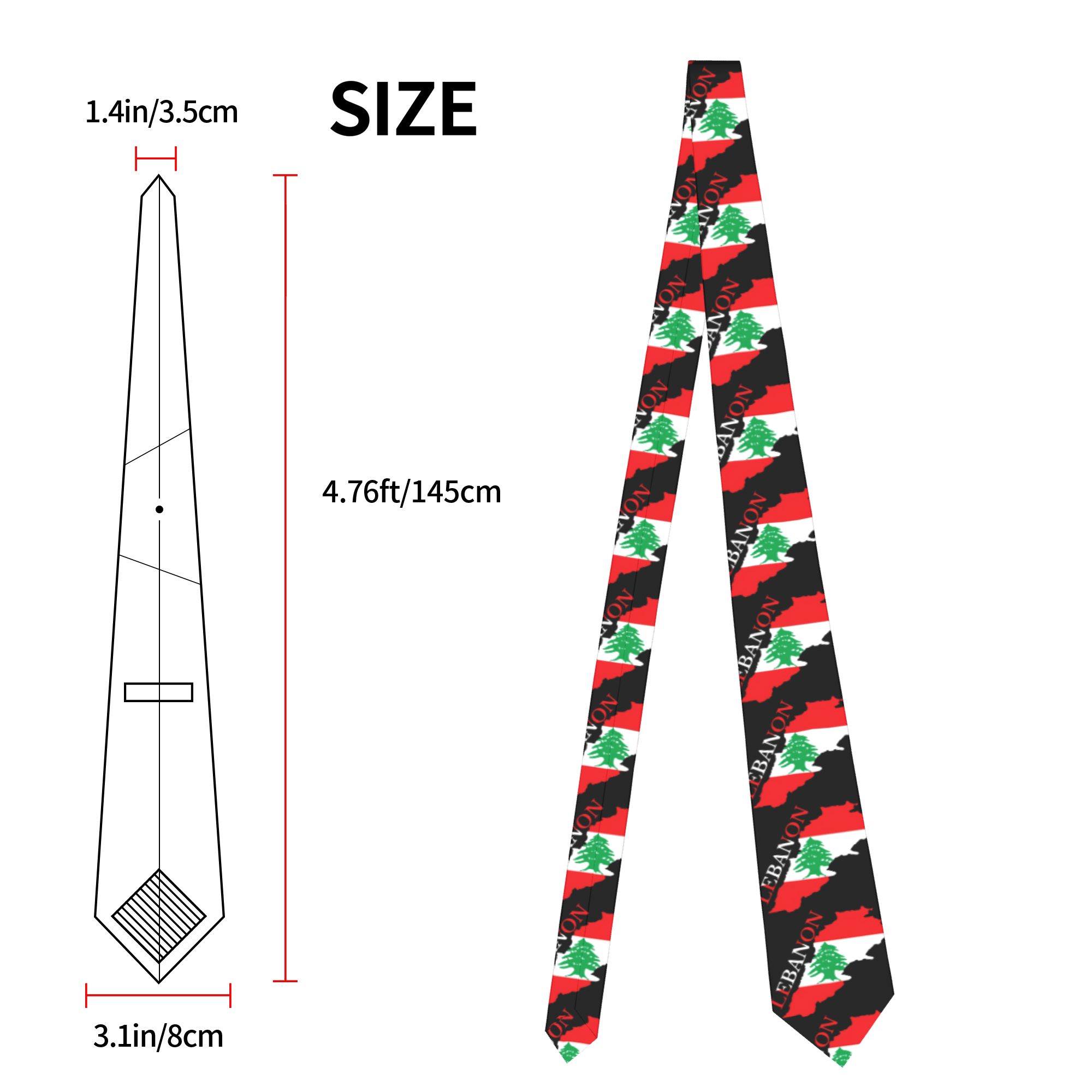 Lebanon Flag Map  Tie  Cosplay - Men Accessories Lebanon review and price