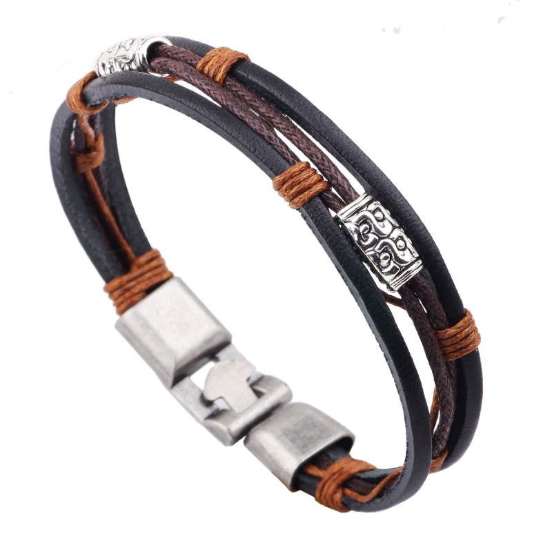 22cm Three Layers Leather Brac - Men'S Accessories Hand Bands review and price
